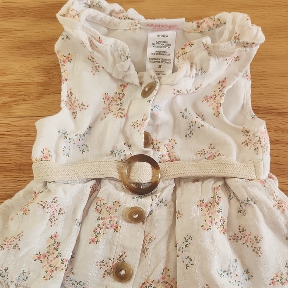 Little Lass White Floral Dress with Pink Bike Shorts 2T - Picture 6 of 17